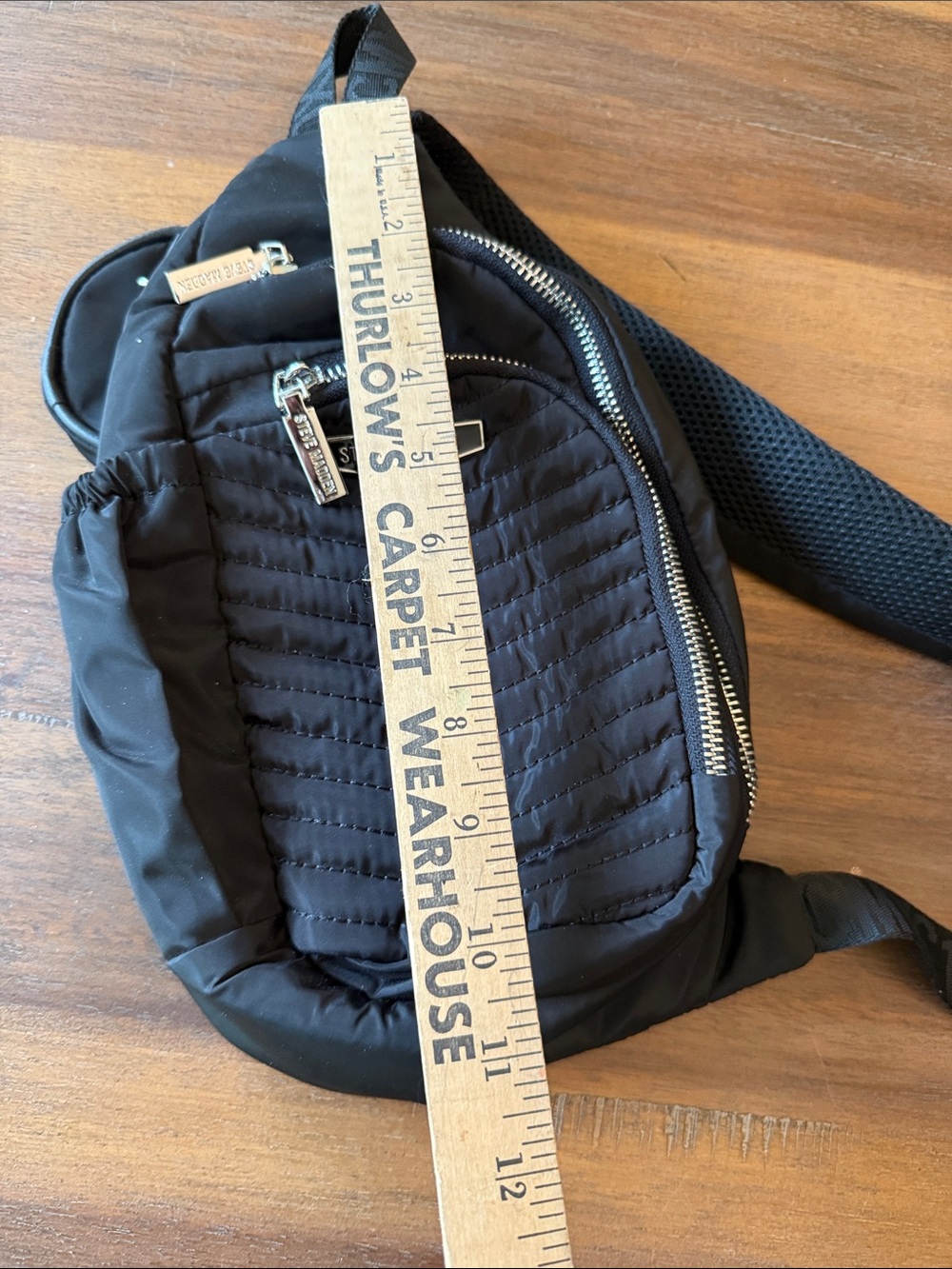 Steve Madden Black Quilted Sling Crossbody Bag - NWOT - Picture 8 of 14